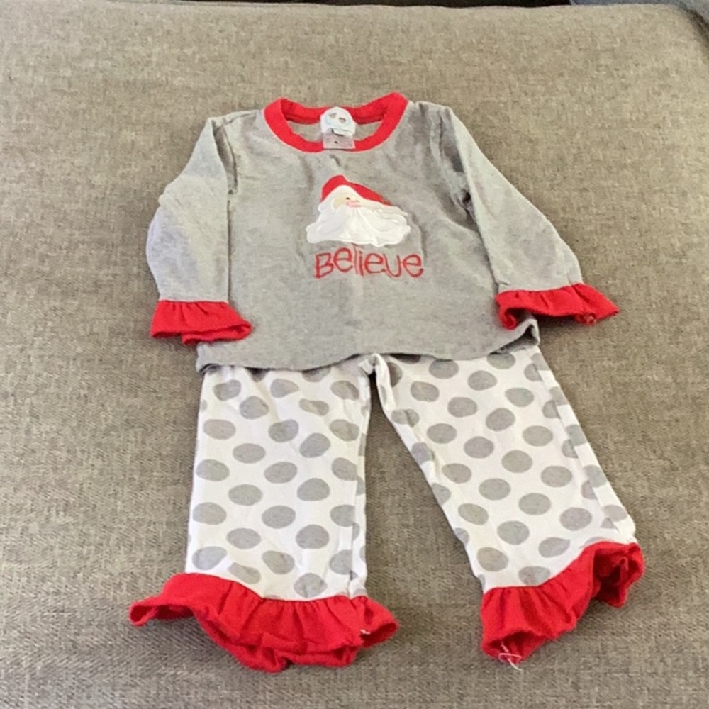 Smock  monkey girls size2 winter pajamas